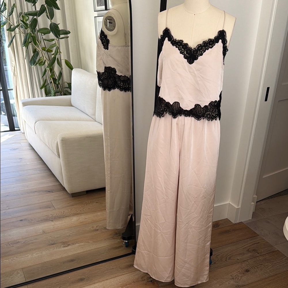 Cami nyc satin blush and Lace set